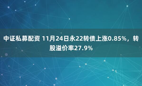 中证私募配资 11月24日永22转债上涨0.85%，转股溢价率27.9%
